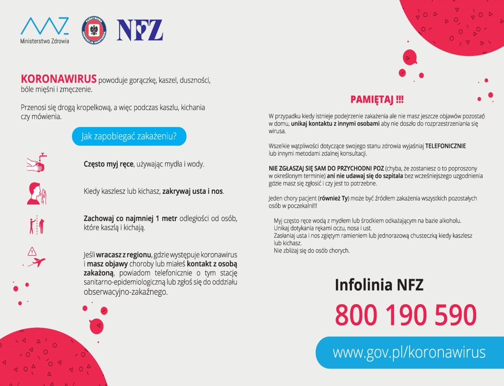 Zagrozenie epidemiologiczne!Szkoła Polska,  przechodzi na tryb pracy zdalnej.